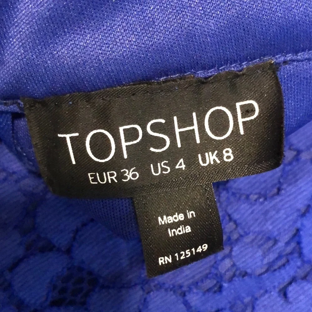 Top Shop Blue Lace Skater Skirt - Picture 5 of 7